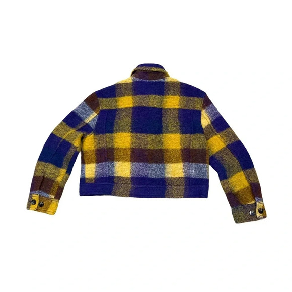 Aritzia Wilfred Free Autumn Wool Cropped Shacket Yellow, Purple, Blue  Size XS - Picture 2 of 11